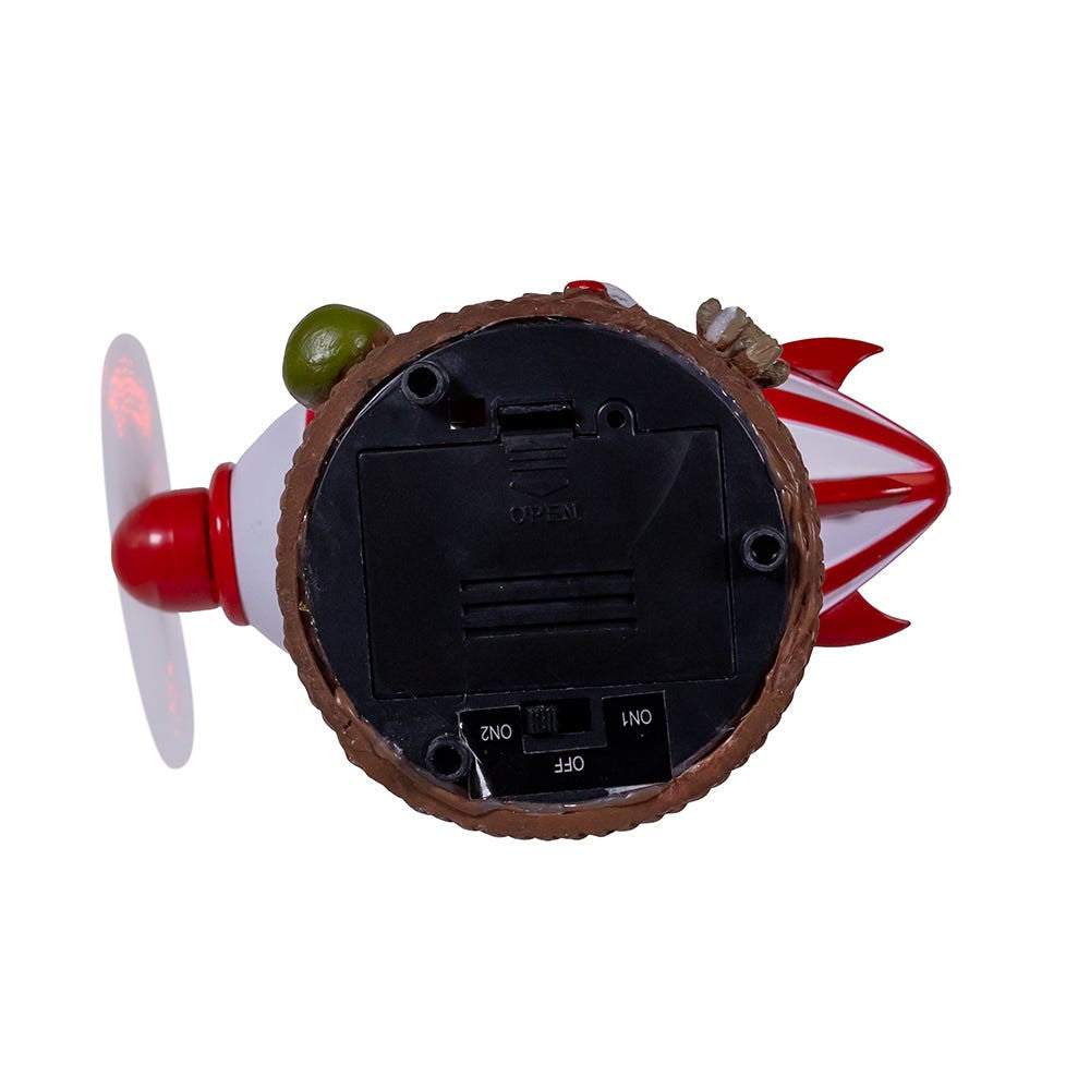 8" Battery Operated Musical Santa Hot Air Balloon Table Piece With Digital Propeller