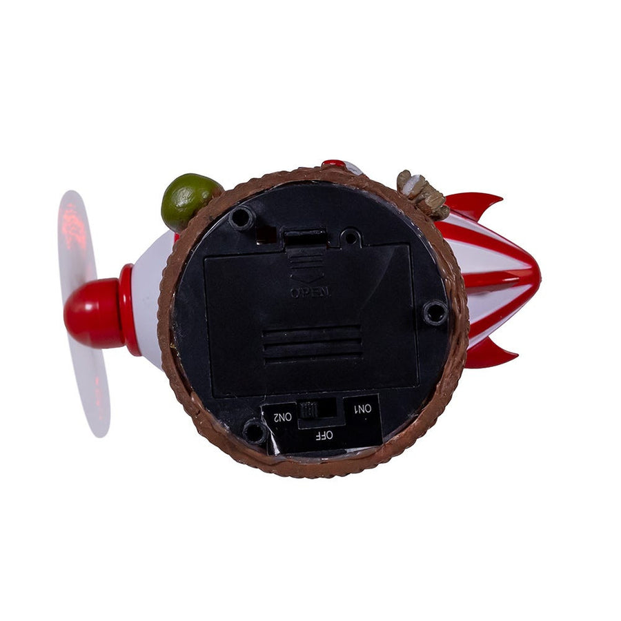 8" Battery Operated Musical Santa Hot Air Balloon Table Piece With Digital Propeller