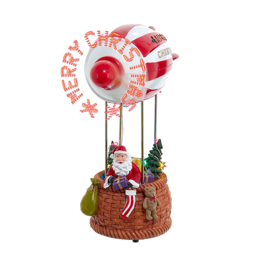 8" Battery Operated Musical Santa Hot Air Balloon Table Piece With Digital Propeller