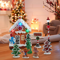 Battery Operated Multicolor LED Lighted Gingerbread House