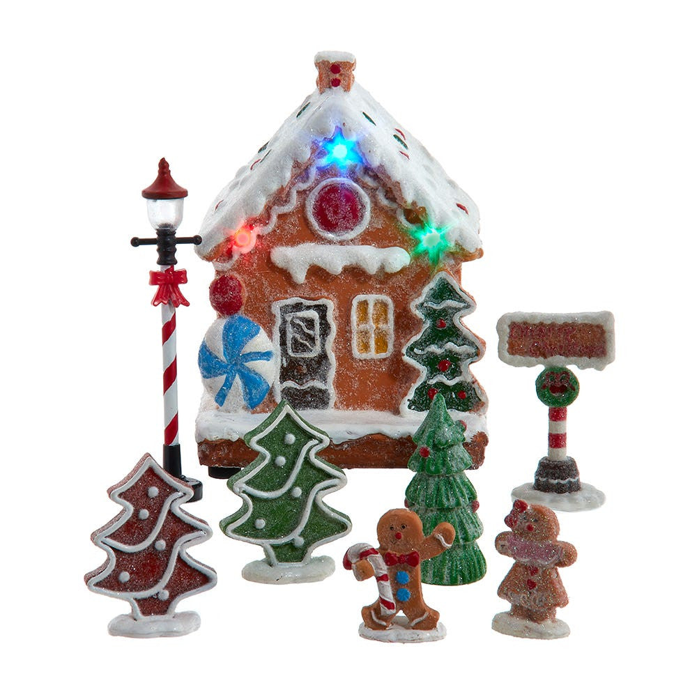 Battery Operated Multicolor LED Lighted Gingerbread House