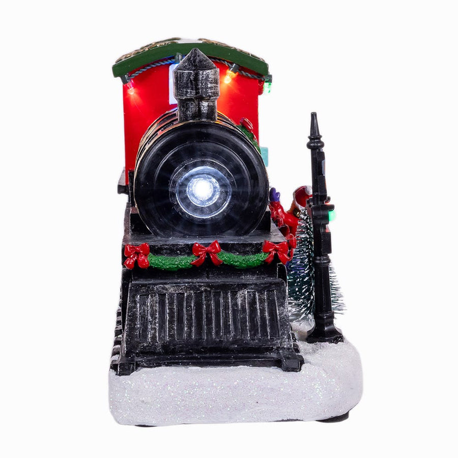 Battery Operated Lighted Musical Santa Train Table Piece