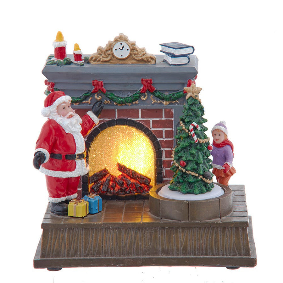 Animated Fireplace Scene With Santa & Tree
