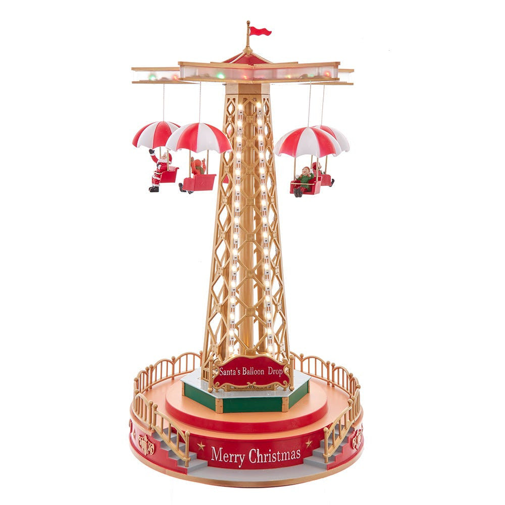 LED Lighted Musical Santa Balloon Drop Table Piece