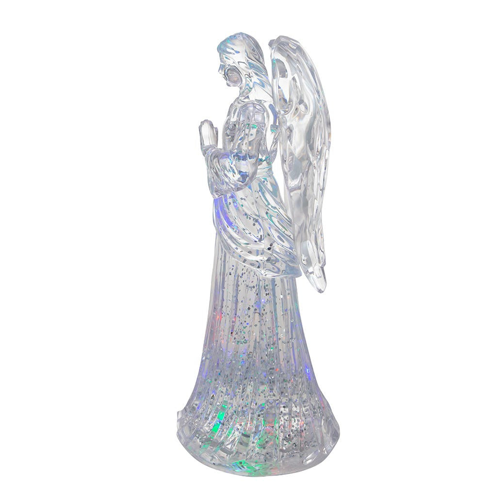 10.5" Battery Operated LED Light Up Angel With Water