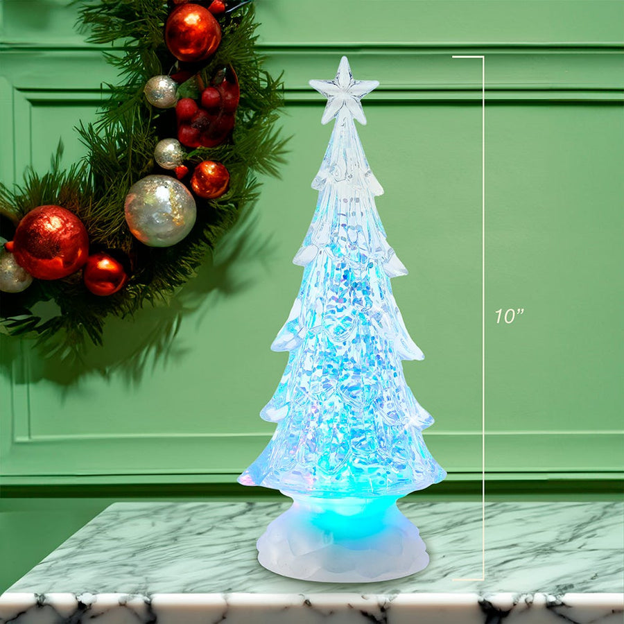 10" Battery Operated LED Light Up Christmas Tree With Water