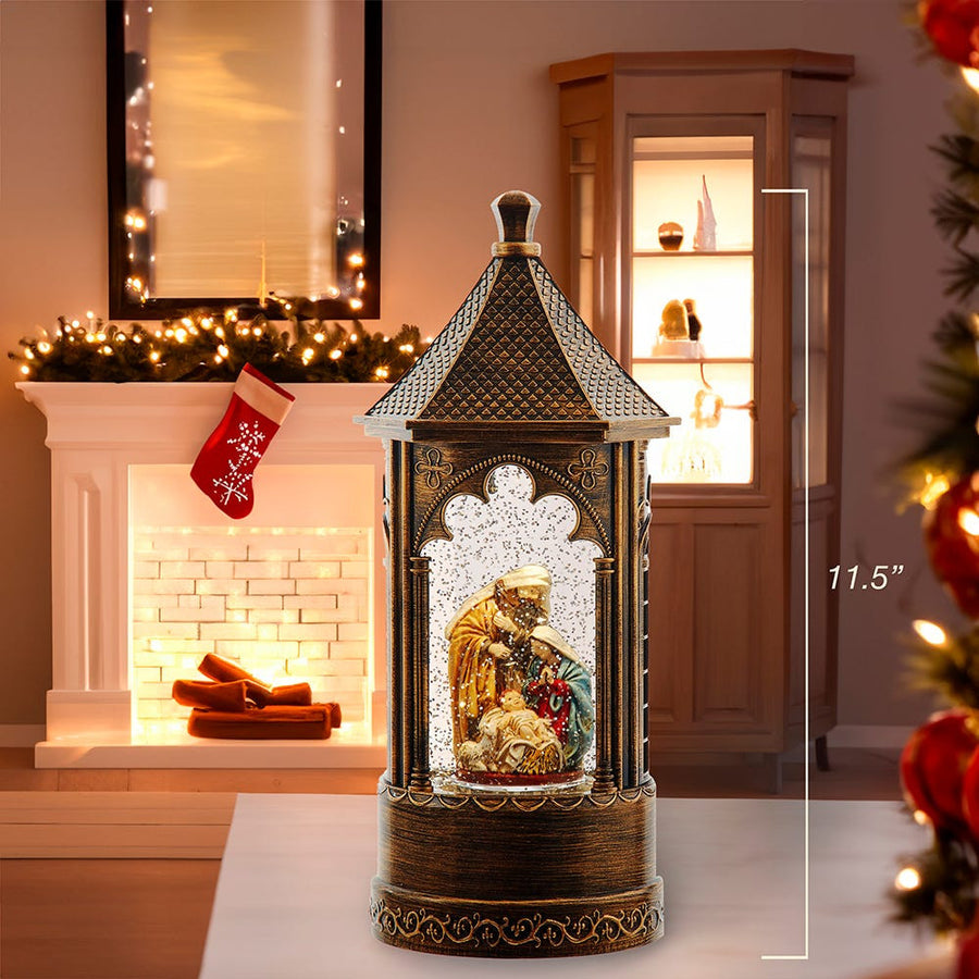 11.5" Battery Operated Lighted Nativity Water Lantern
