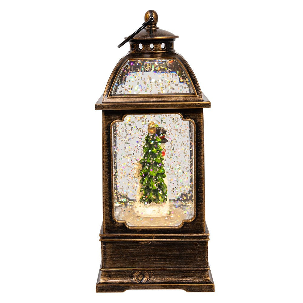 6.54" Battery Operated LED Lighted Snowman Water Lantern