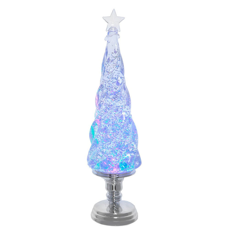 17.72" Battery Operated RGB LED Lighted Swirling Glitter Tree
