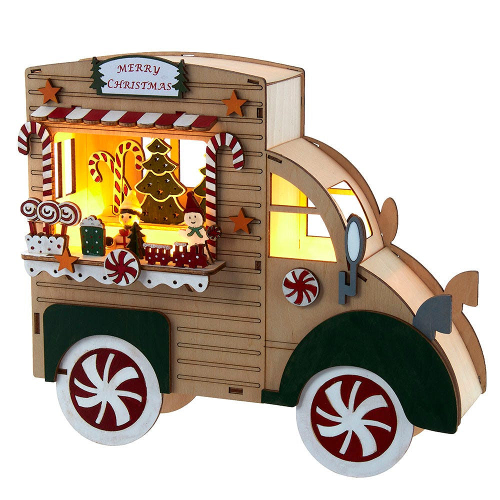 10" Battery Operated Light-Up Gingerbread Truck
