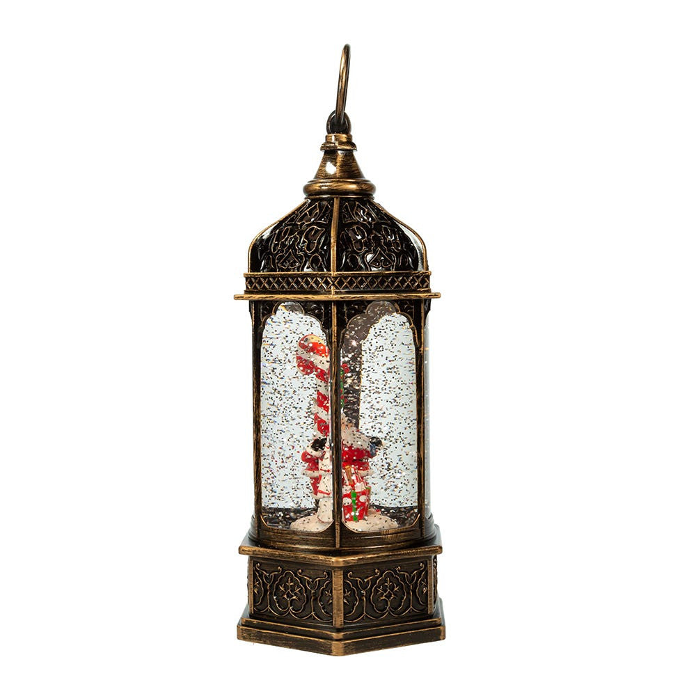 11" Battery Operated LED Santa Water Lantern