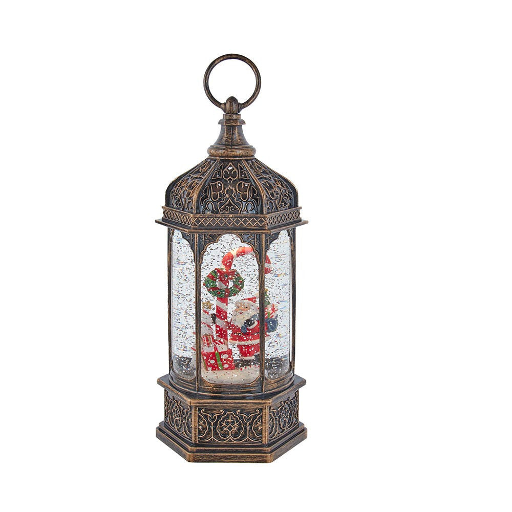 11" Battery Operated LED Santa Water Lantern