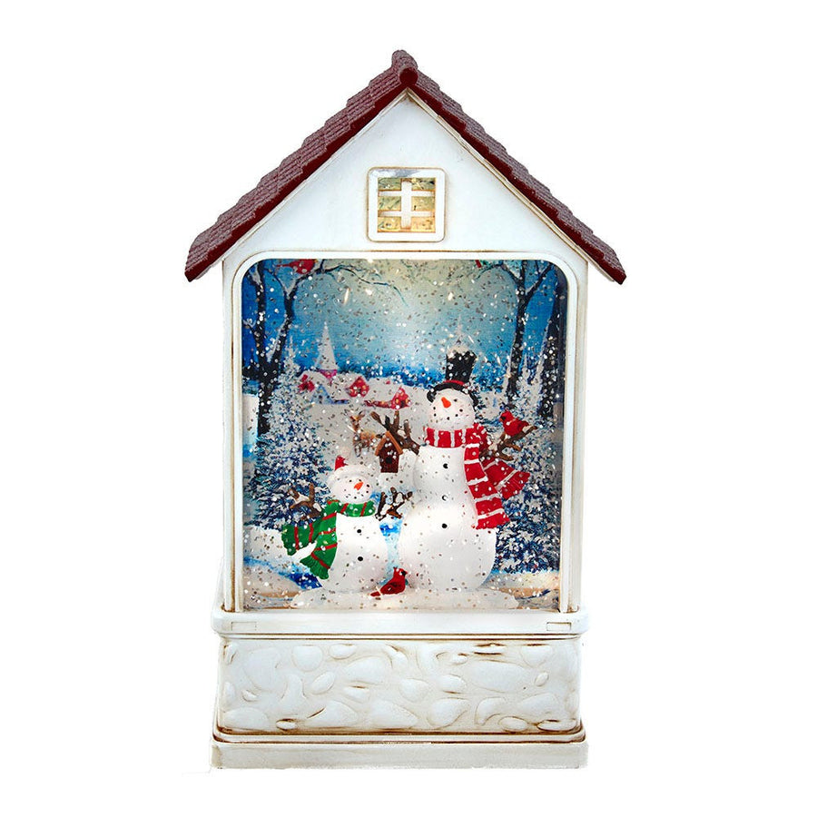 9.2" Battery Operated LED Snowman House Water Lantern