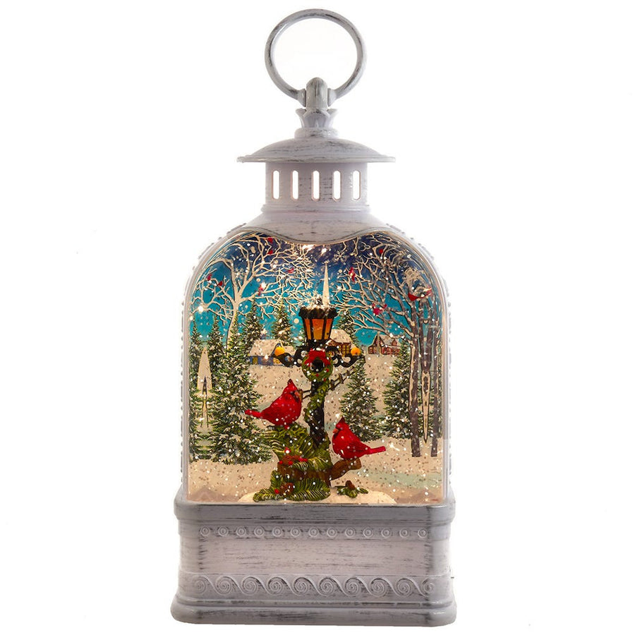 10" Battery Operated Warm White LED Lighted Cardinal Lantern