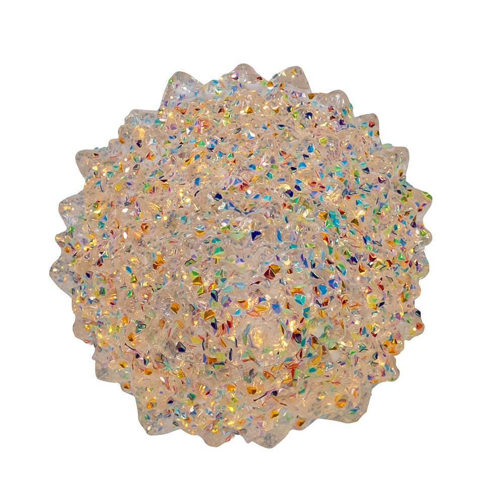 15.5" Battery Operated LED Silver Iridescent Tabletop Tree