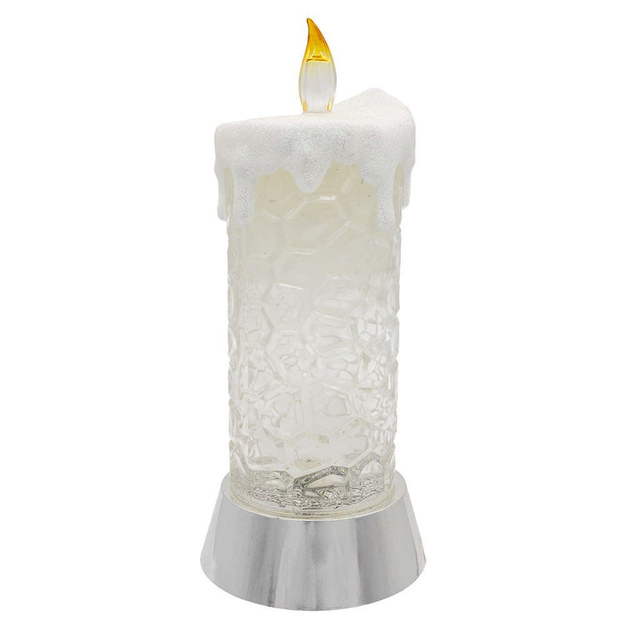 9.25" Battery-Operated Color Changing LED Snowing Candle