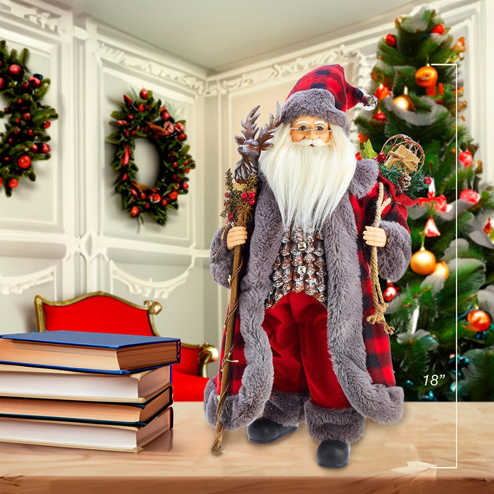 18" KSA Kringles Red and Gray Santa
