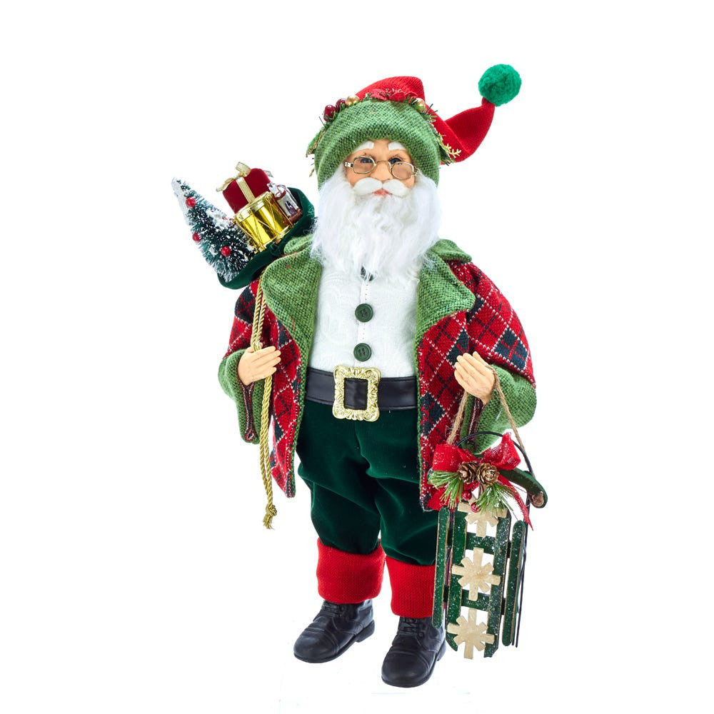 18" KSA Kringles Red and Green Santa and Gifts