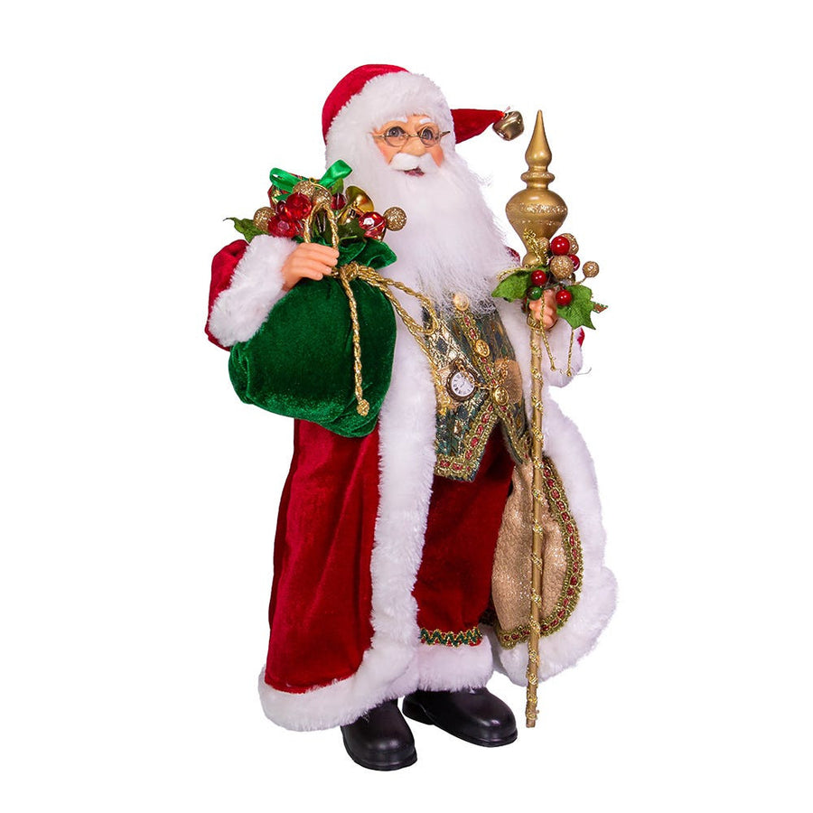 17" KSA Kringles Red and Green Elegant Santa