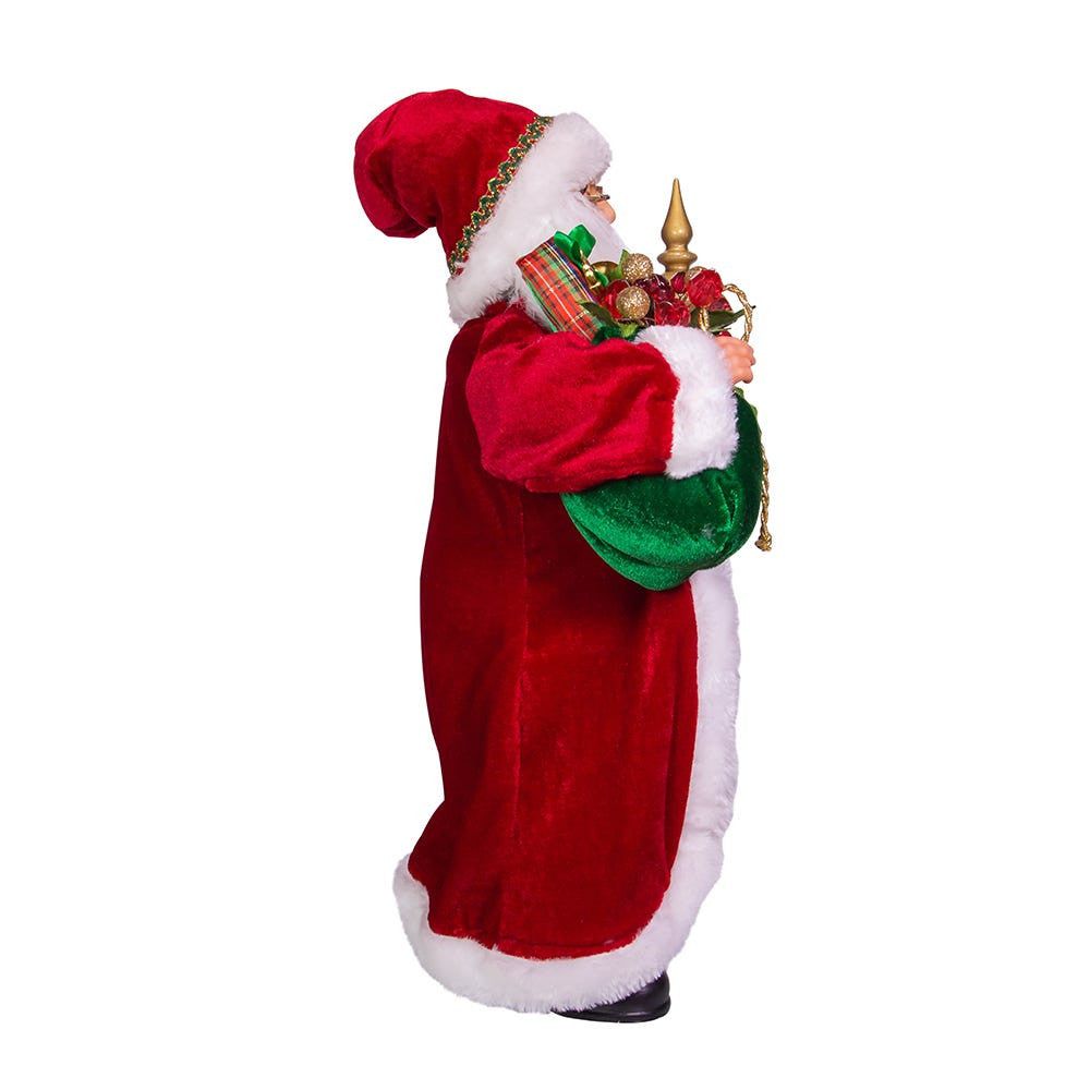 17" KSA Kringles Red and Green Elegant Santa