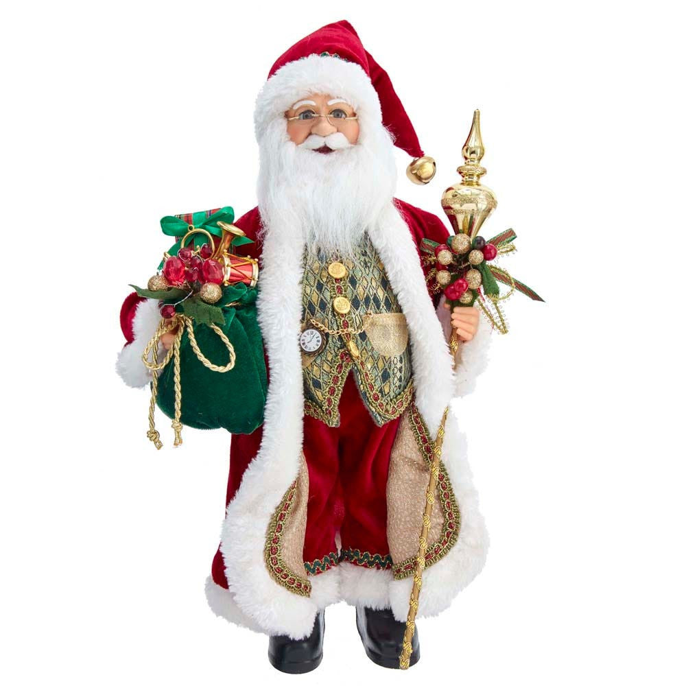 17" KSA Kringles Red and Green Elegant Santa