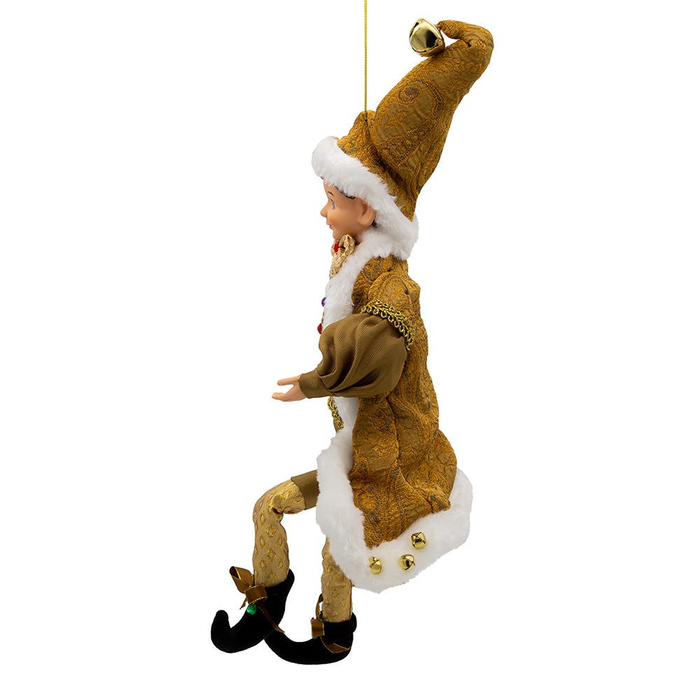 16" KSA Kringles Fortune Gold Elf Ornament