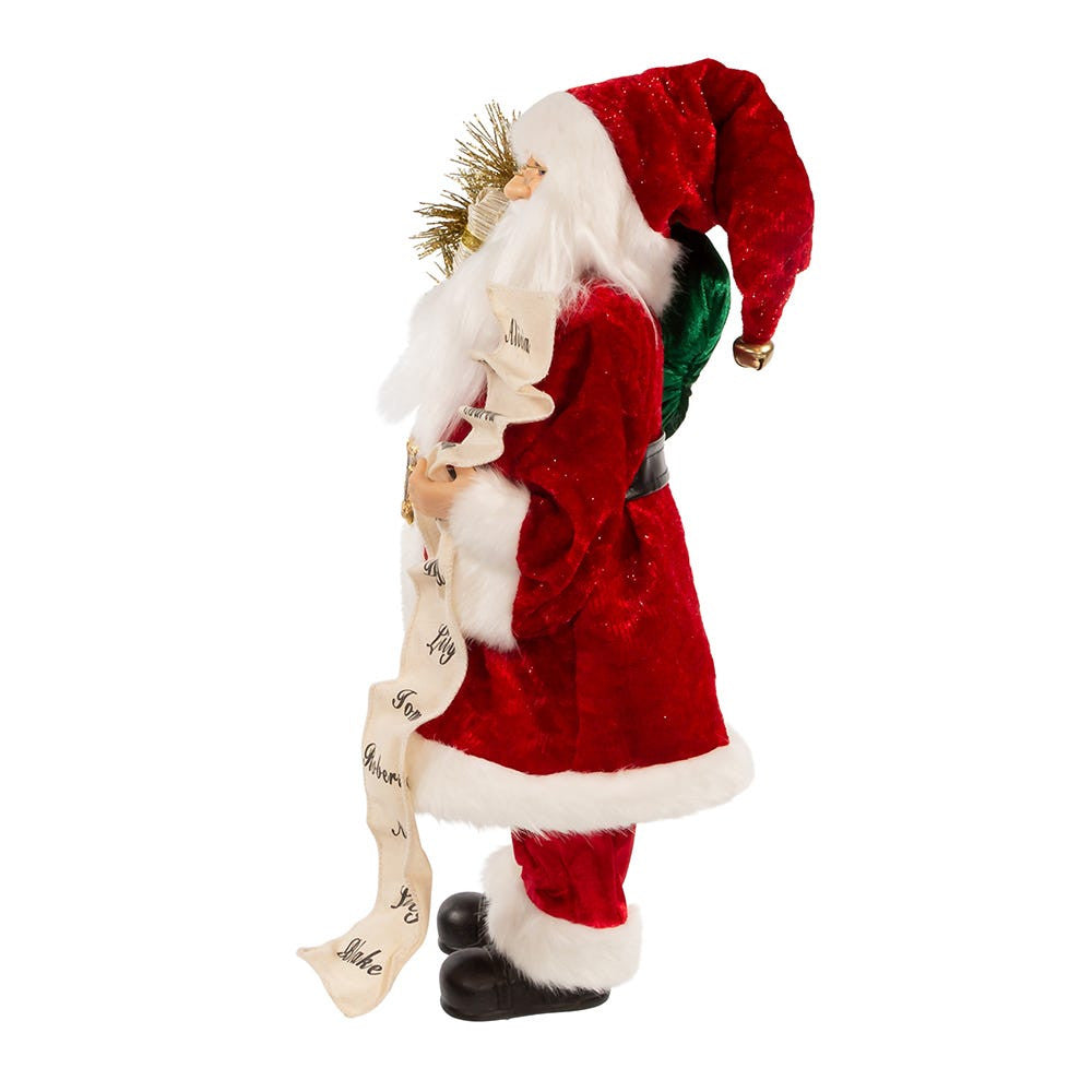 17.25" KSA Kringles Traditional Santa With List