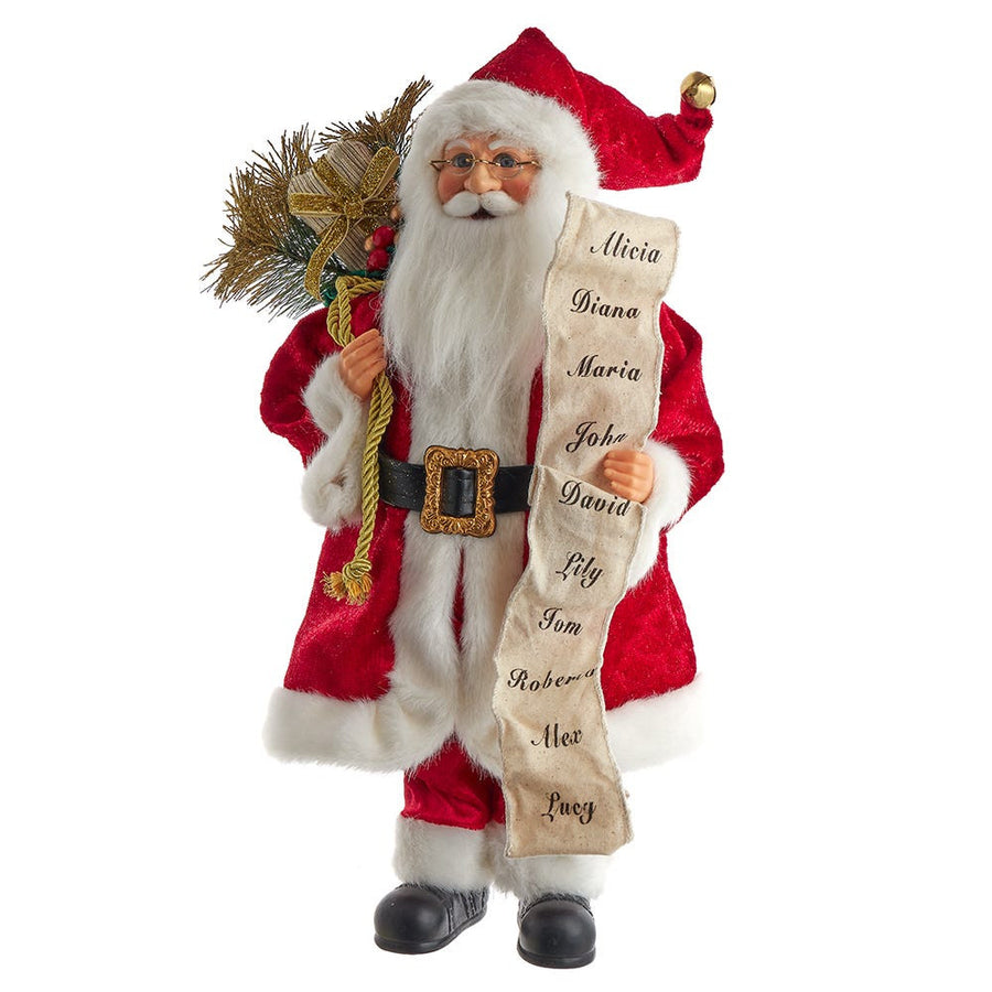 17.25" KSA Kringles Traditional Santa With List