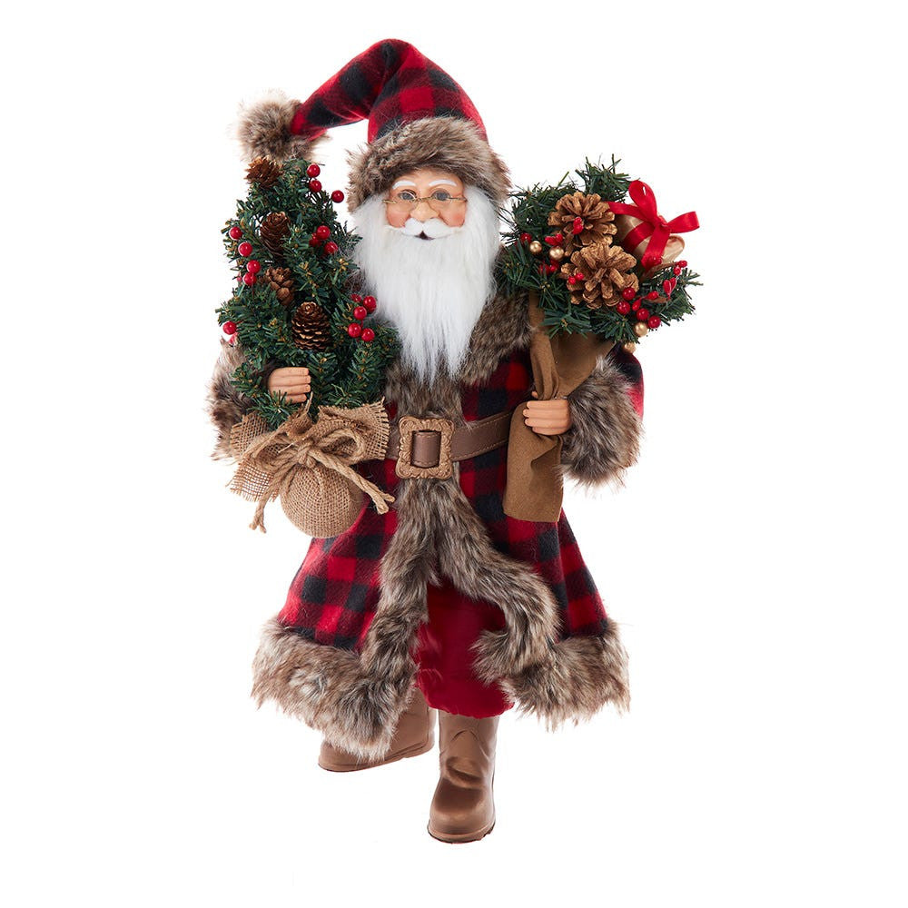 17" KSA Kringles Santa With Plaid Coat