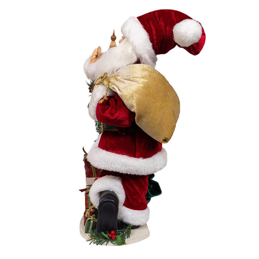 17" KSA Kringles Santa With LED Fireplace Mantle