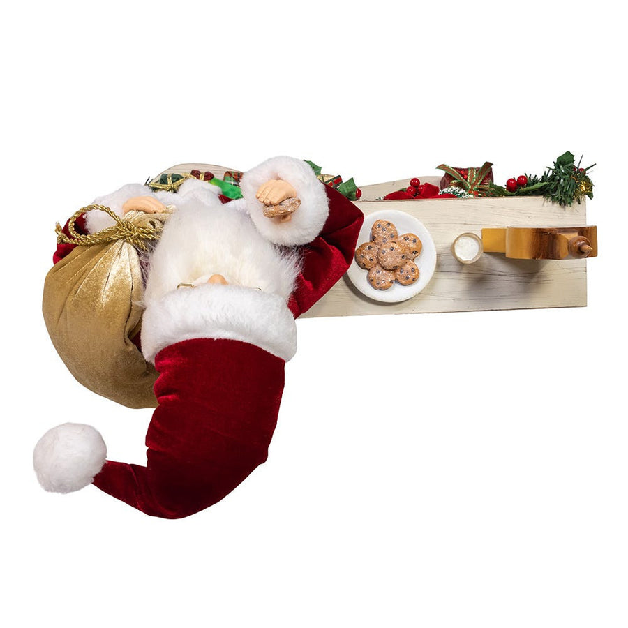 17" KSA Kringles Santa With LED Fireplace Mantle
