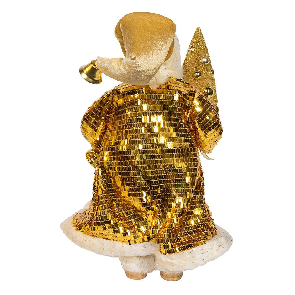18" KSA Kringle Standing Gold Santa With Tree