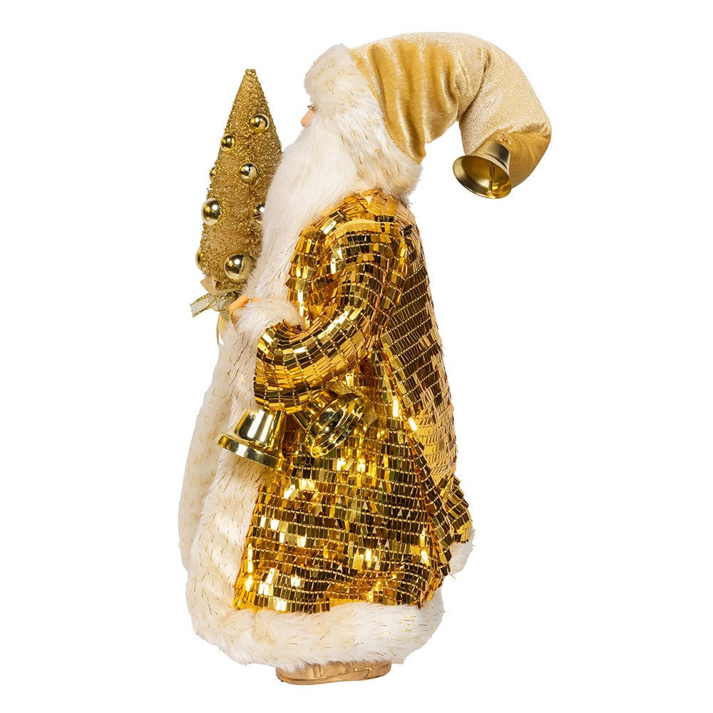18" KSA Kringle Standing Gold Santa With Tree