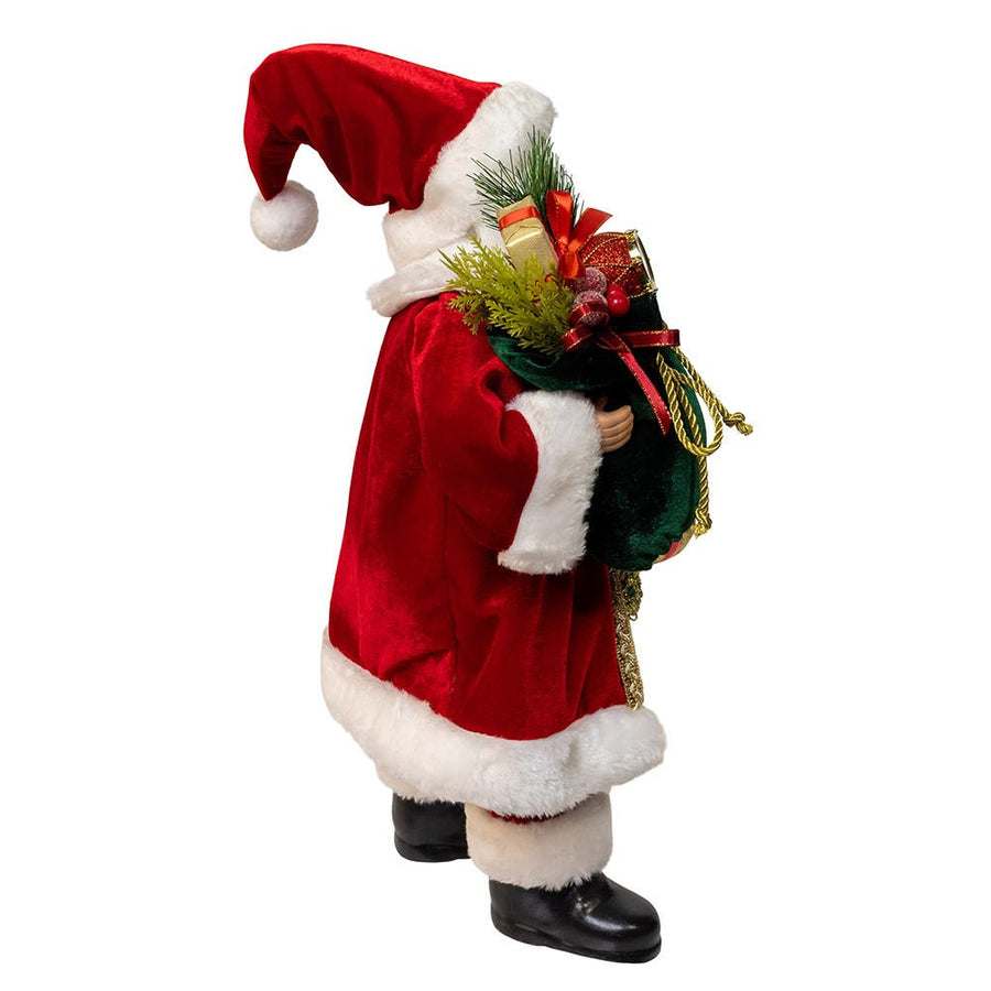 18" KSA Kringles Red Velvet Santa With Bag