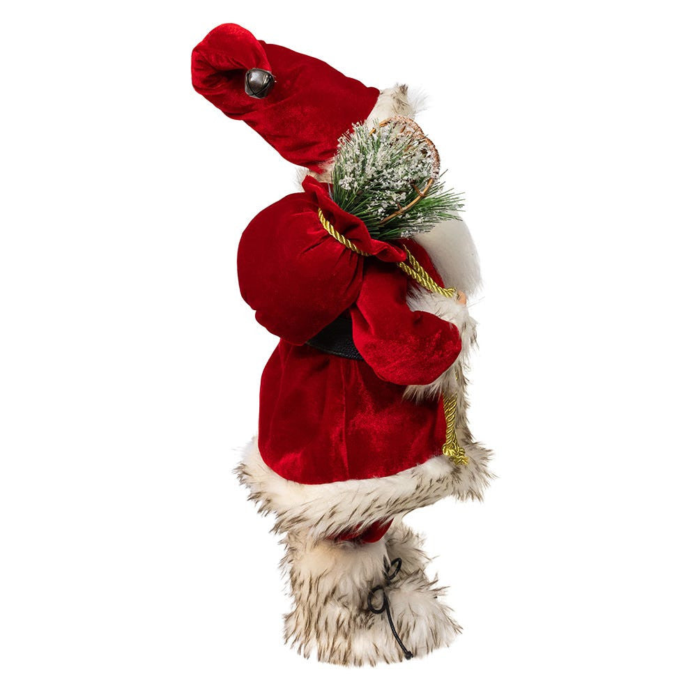 18" KSA Kringles Rustic Santa With Skis