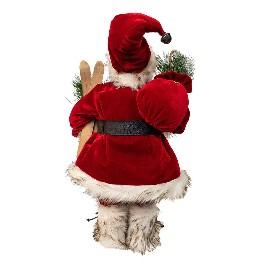18" KSA Kringles Rustic Santa With Skis