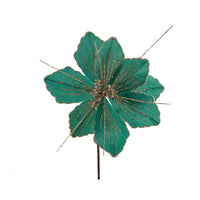 Christmas Aqua and Gold Poinsettia