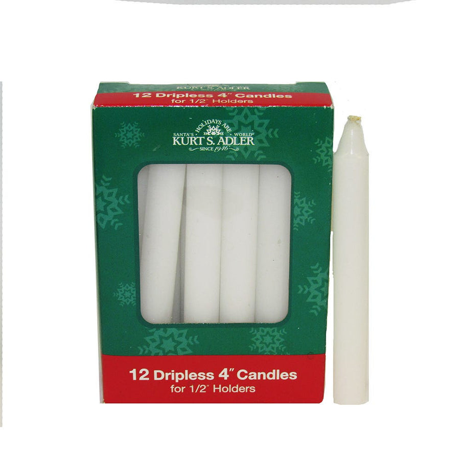 4" White Dripless Candles