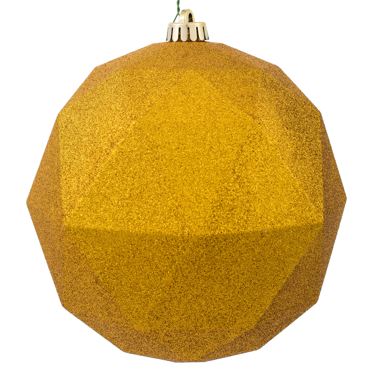 8" Antique Gold Glitter Geometric Ball