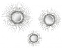 Sunburst Triptych Mirror Set Of 3