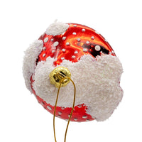 Glass Mushroom Guy Holding Wreath Ornament