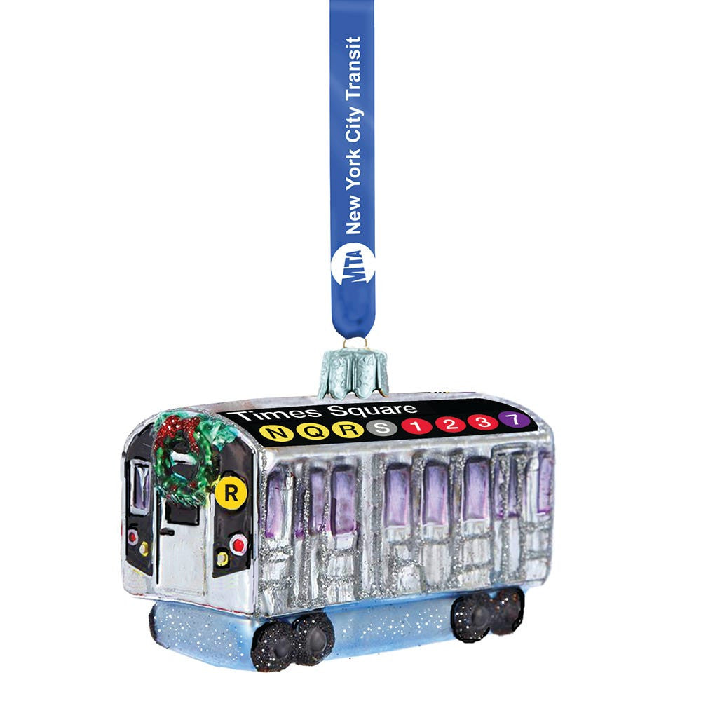 MTA NYC Glass Subway Car Ornament