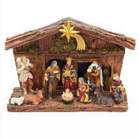 Nativity Set With 10 Figures and Stable