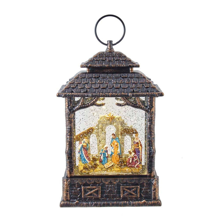 11" Battery Operated LED Lighted Nativity Scene Water Lantern