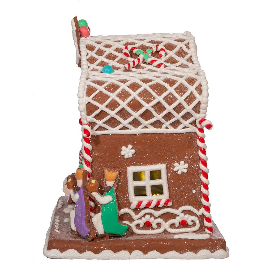 Battery Operated Light Up Nativity Gingerbread House