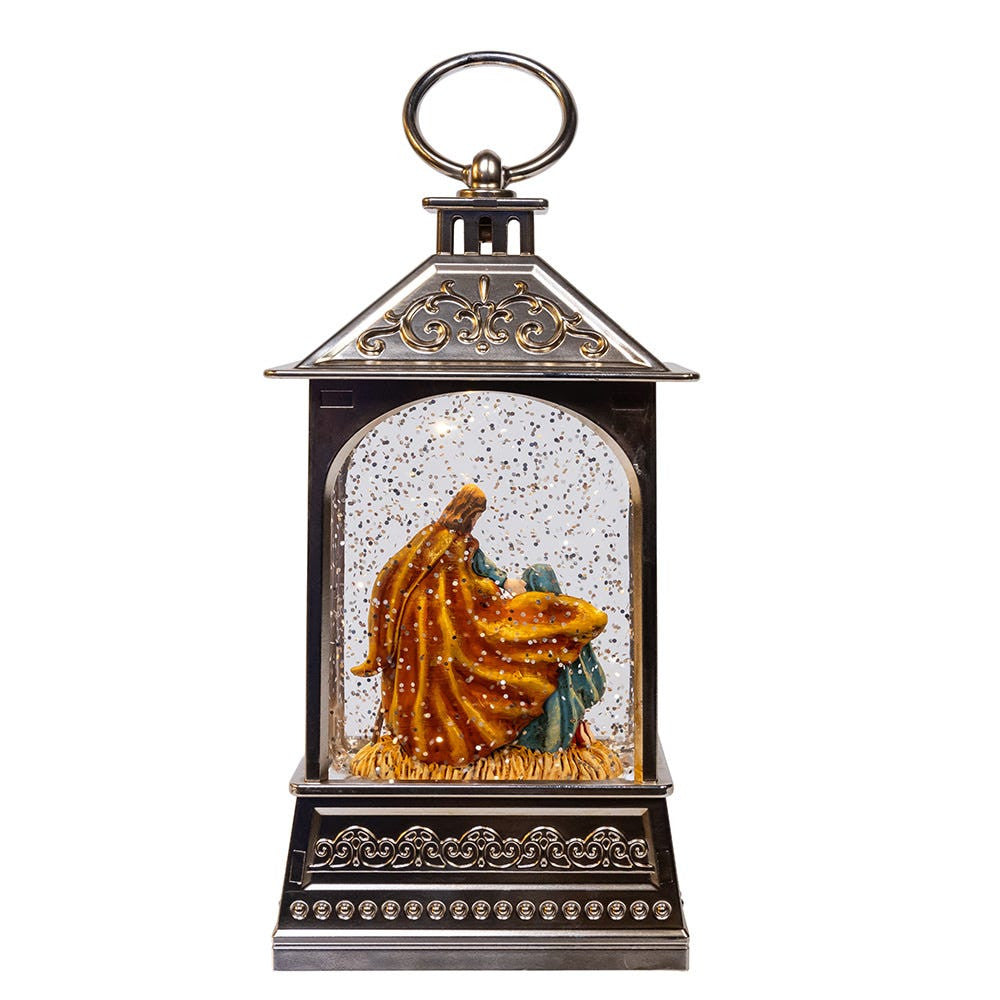 8.37" Battery Operated USB LED Lighted Nativity Scene Water Lantern
