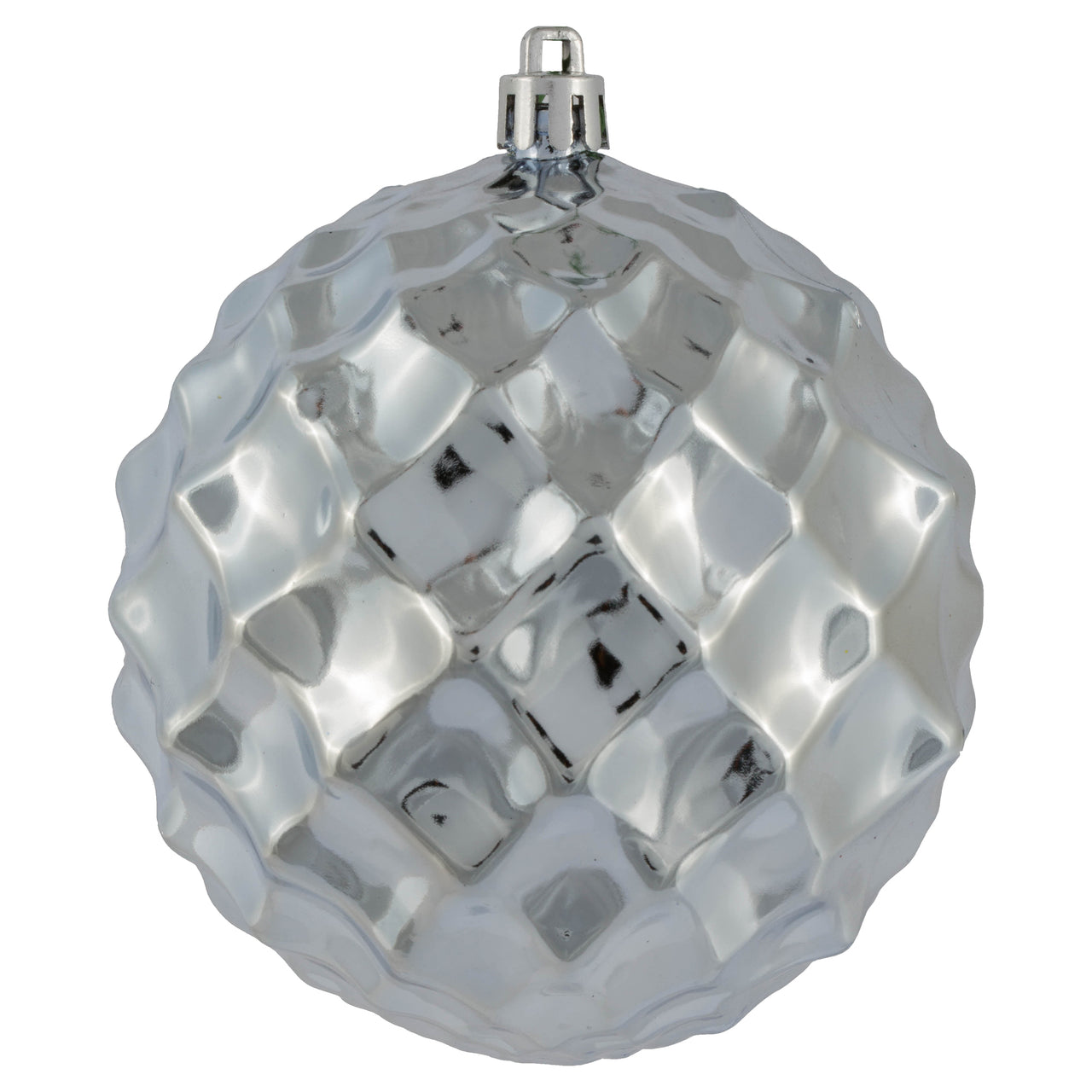 4" Lilac Shiny Diamond Bauble 6Bg
