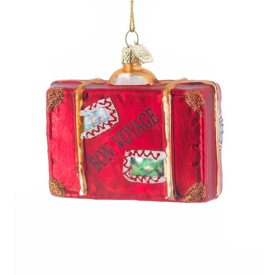 Noble Gems™ Glass "Bon Voyage" Suitcase Ornament