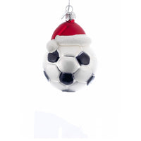 Noble Gems™ Glass Soccer Ball With Santa Hat Ornament
