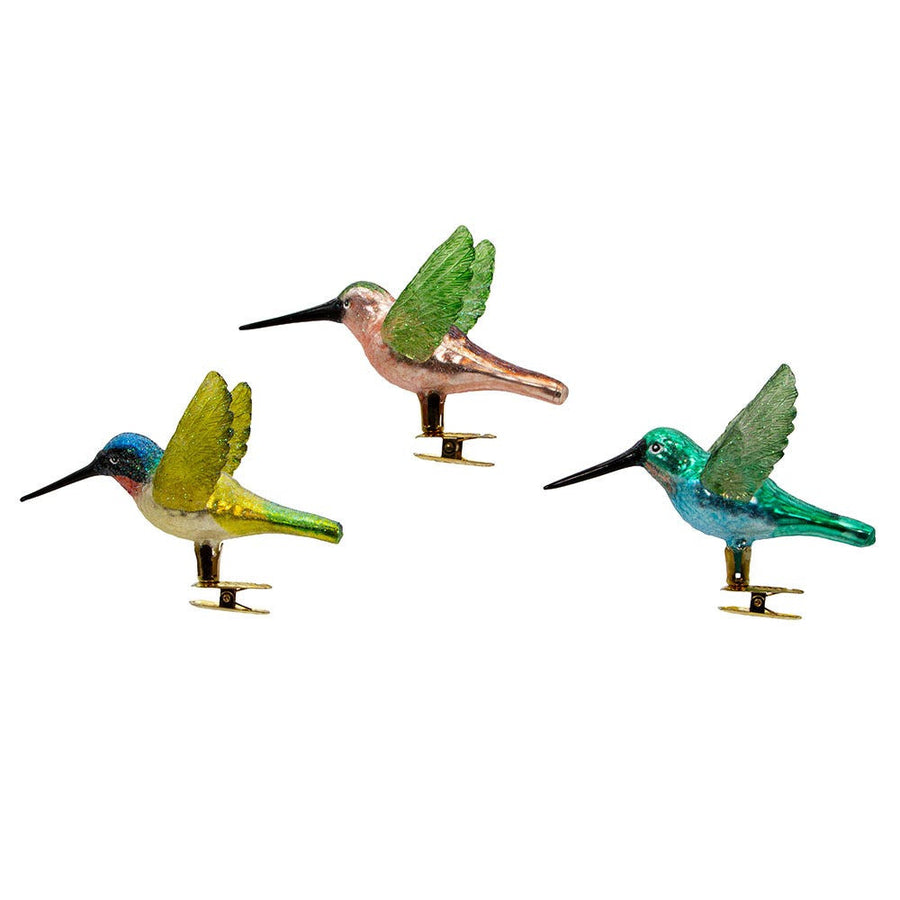 Noble Gems™ Hummingbird Clip-On Glass Ornaments